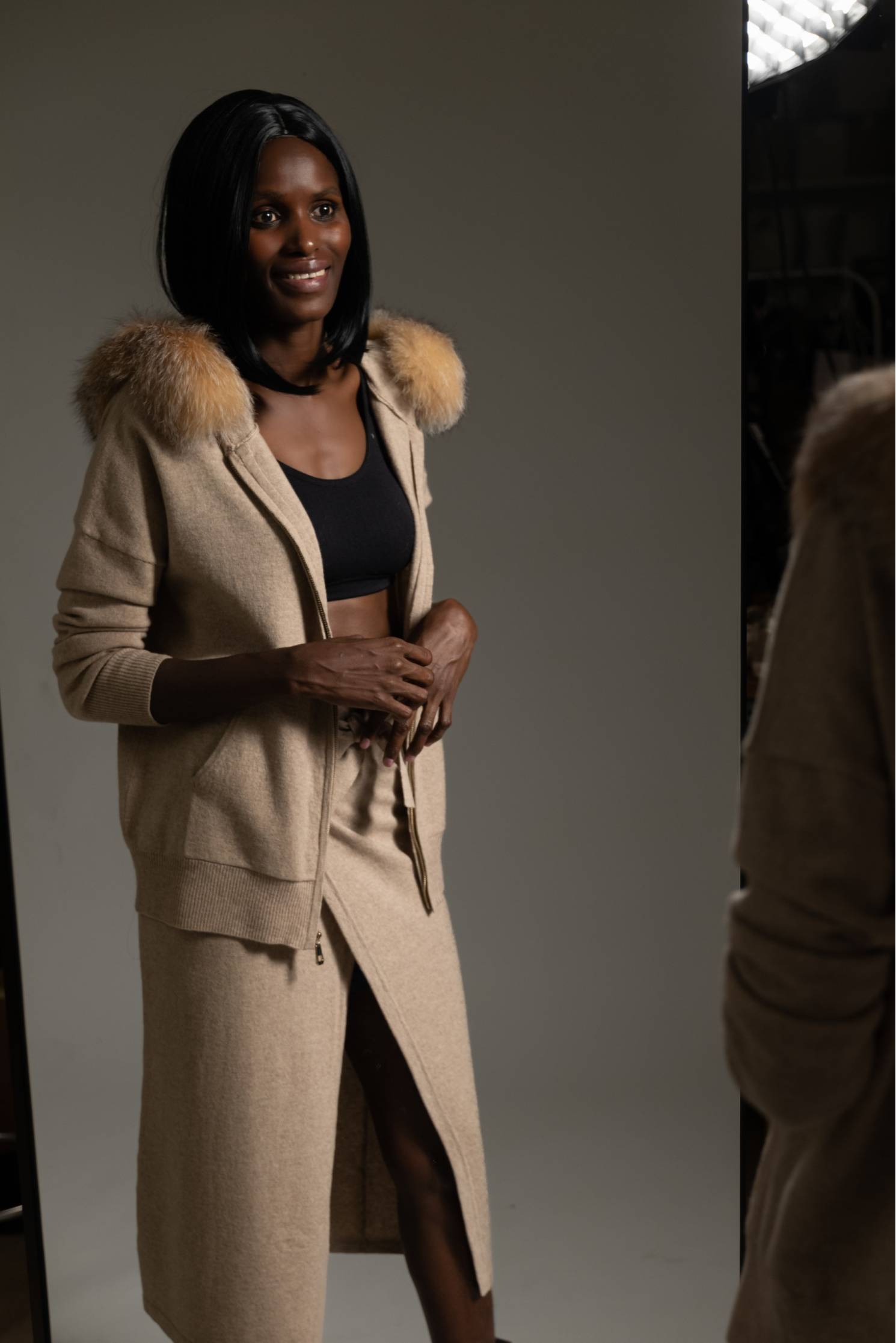 falda pareo cashmere coffee