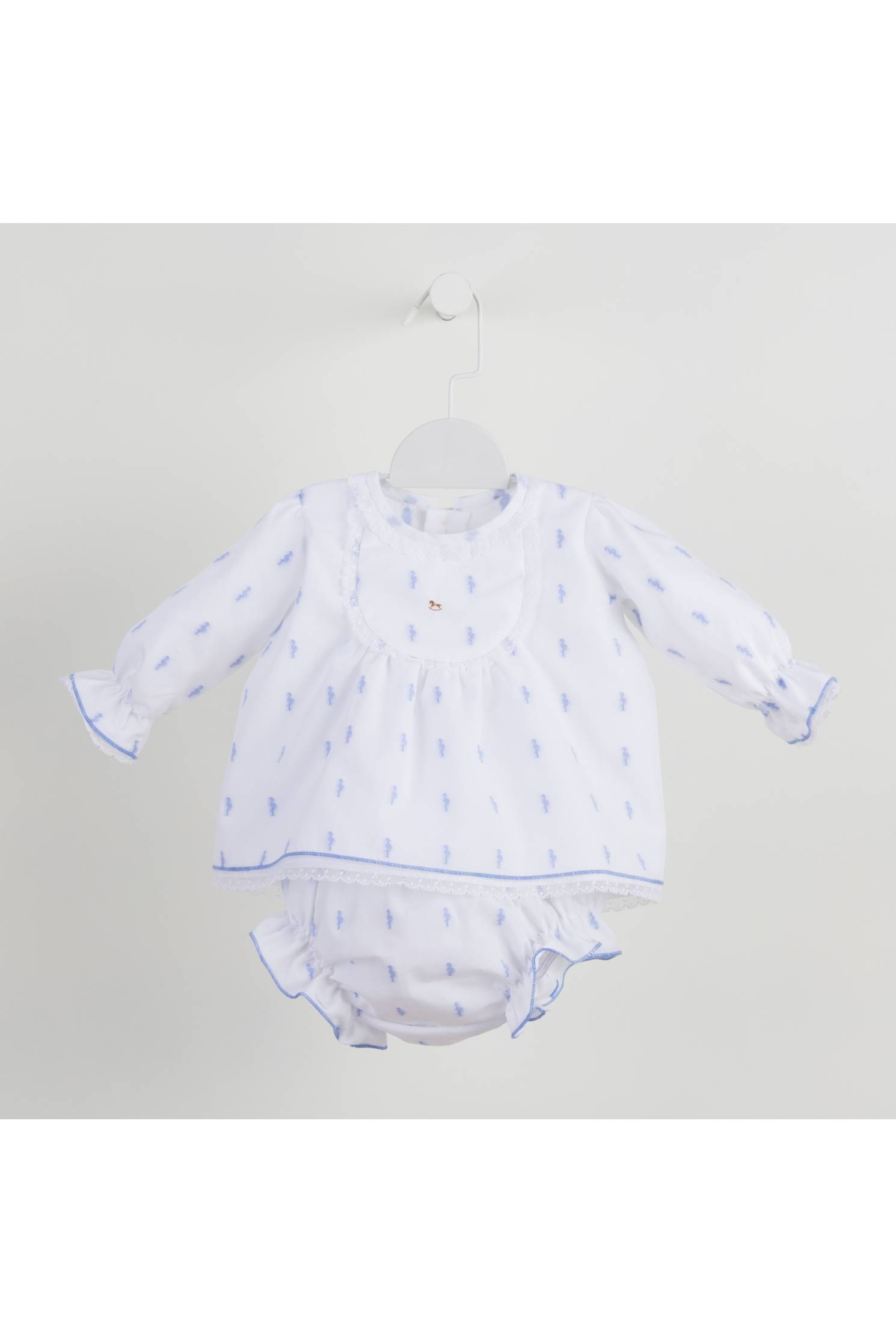 conjunto baby flamencos celeste