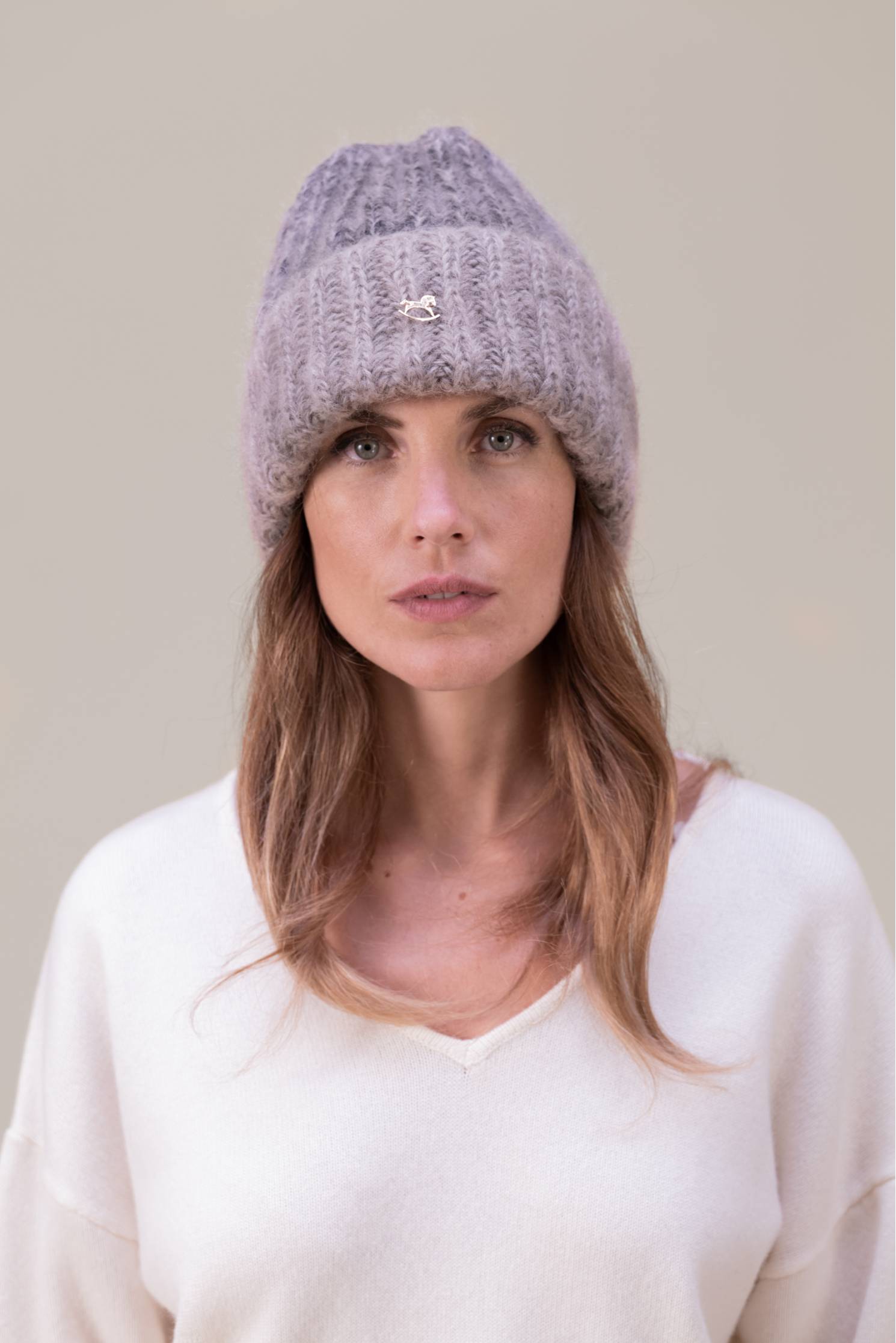 gorro mohair vison jaspeado mujer