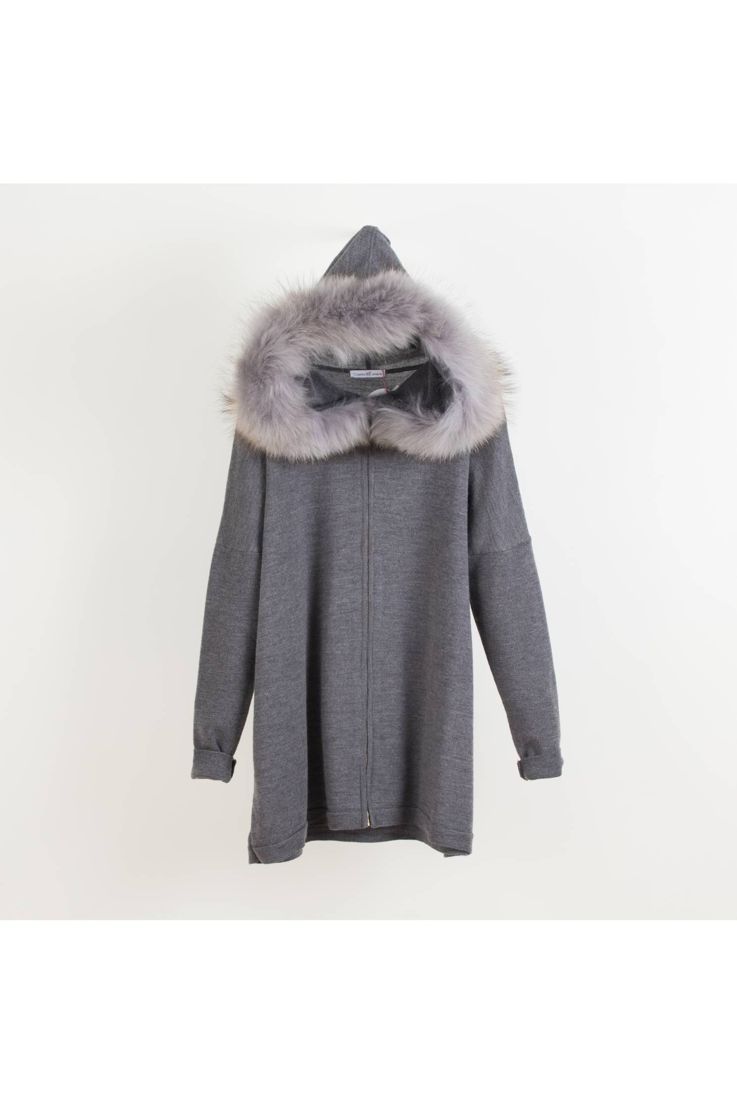 cardigan cremallera m gris piel gris