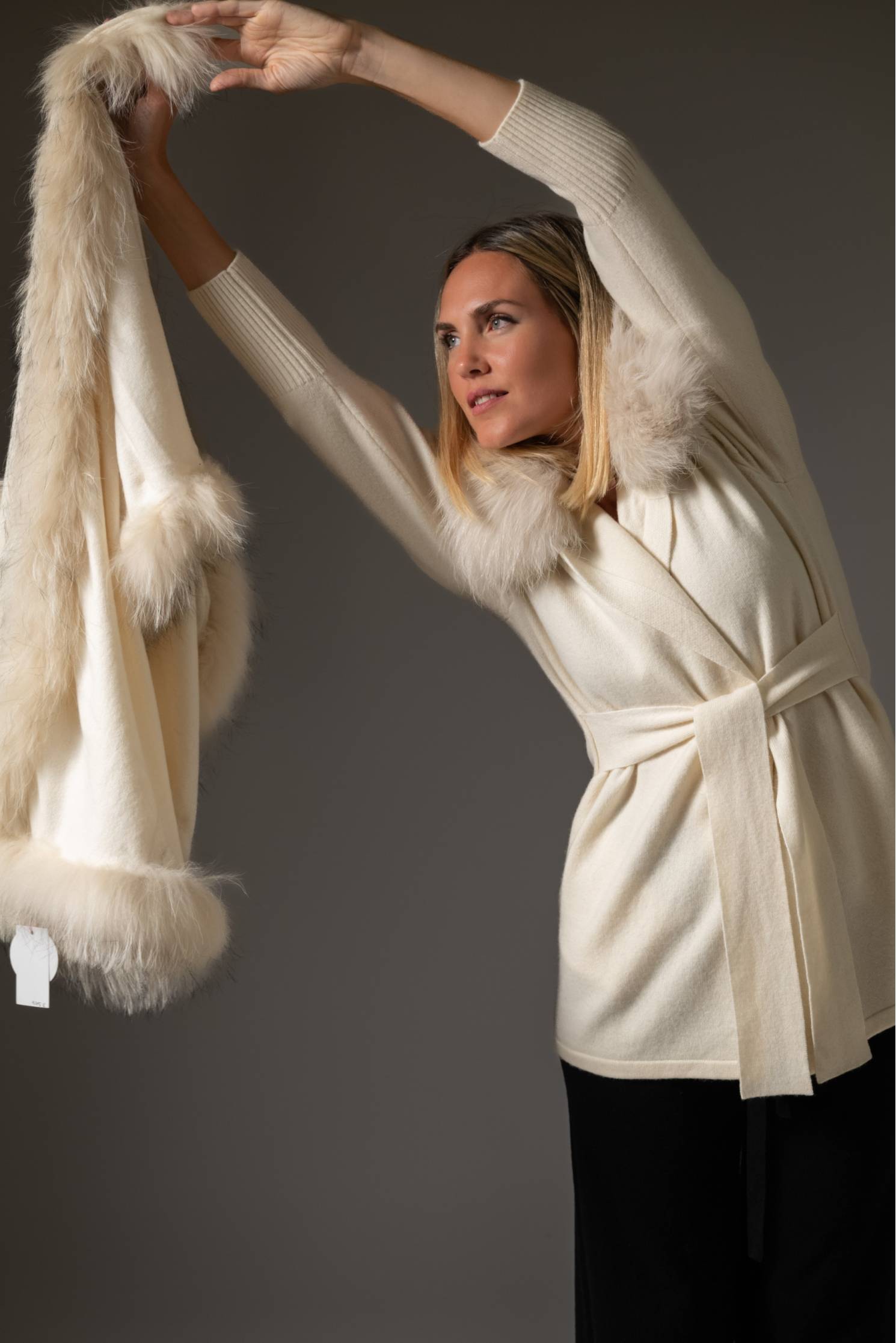 cardigan cinturon capucha cashmere ice