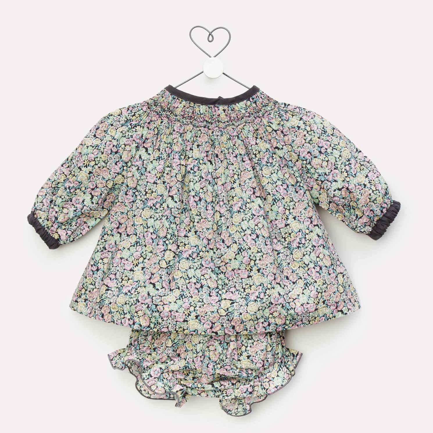 conjunto casildo liberty gris rosa bebe 12 meses