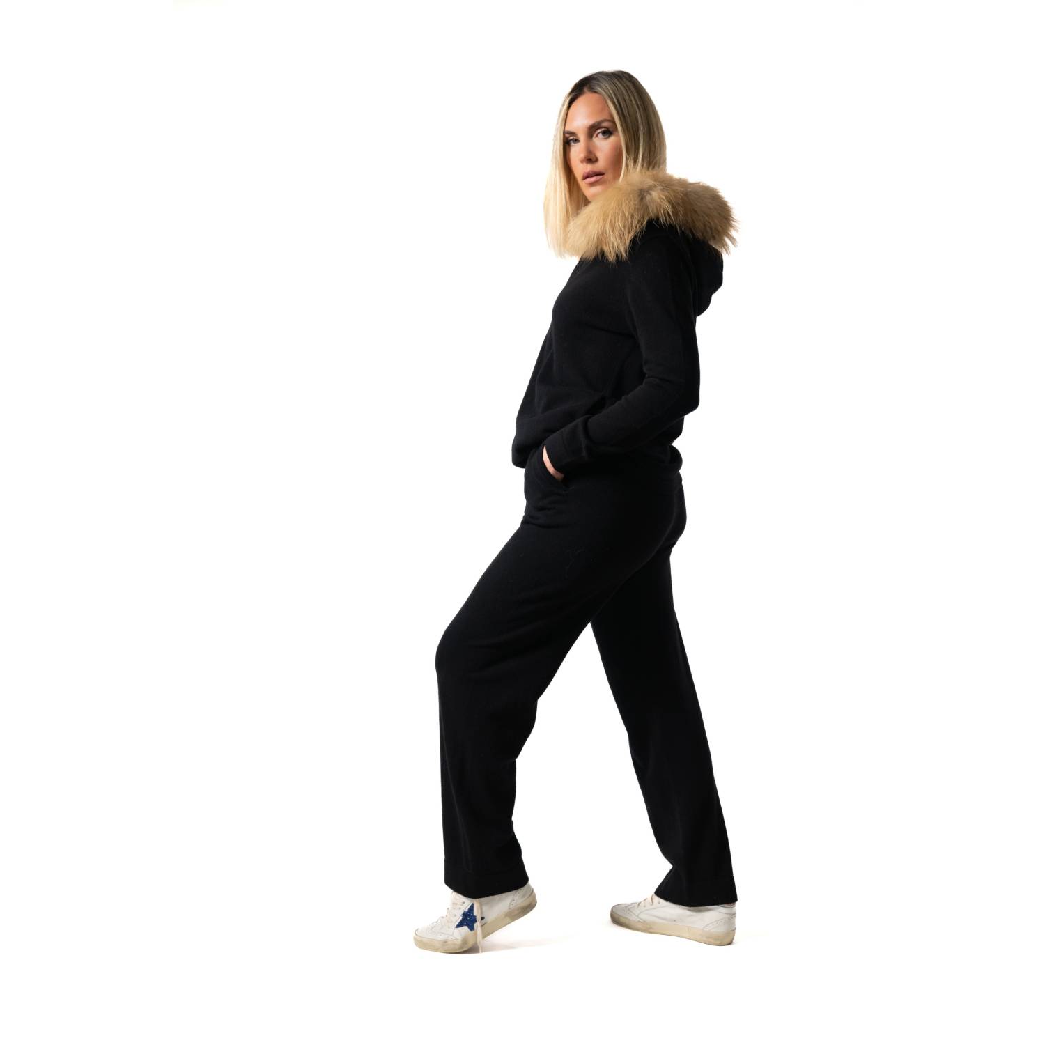 pantalon punto cashmere black
