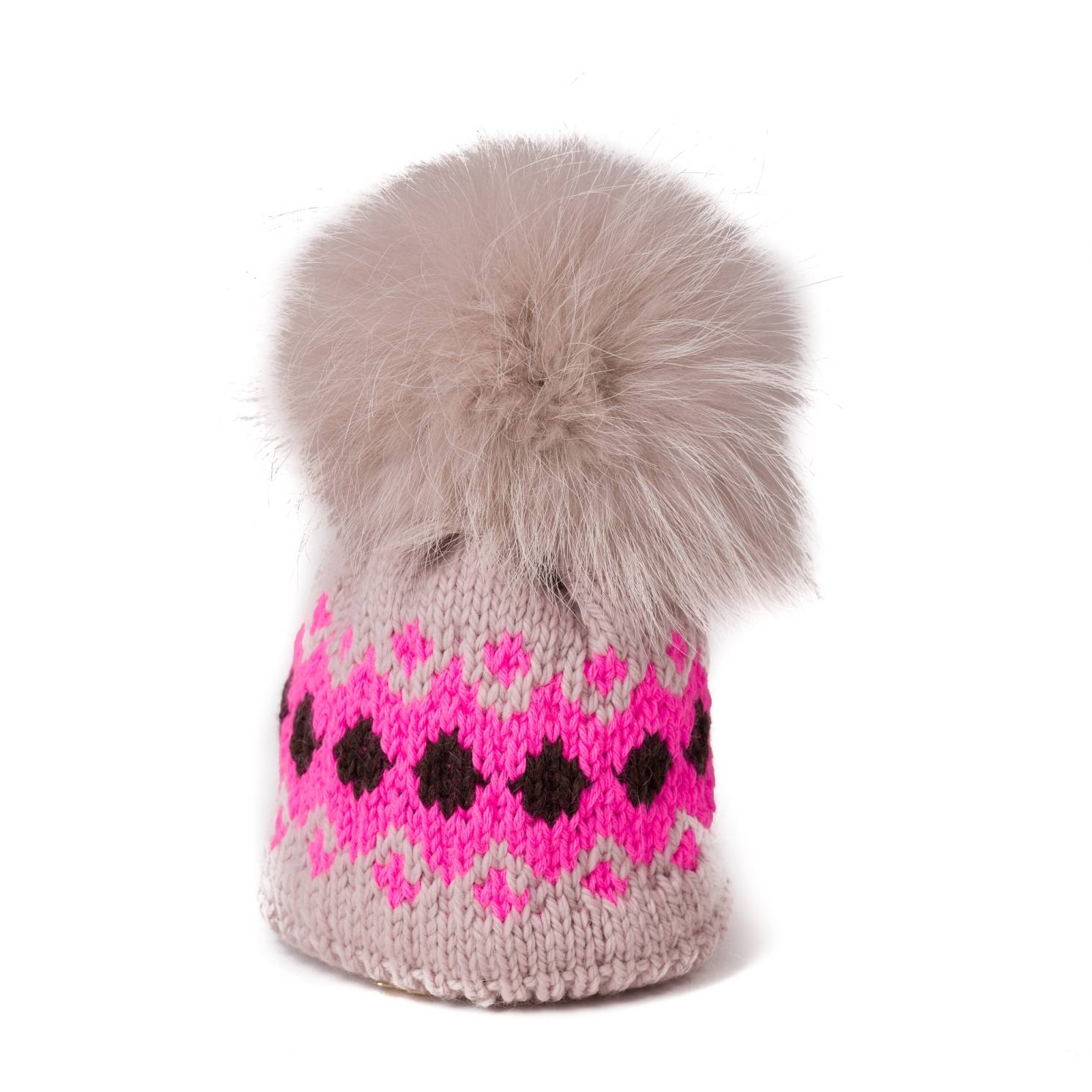 gorro greca rosa maxi pompon rosa nia