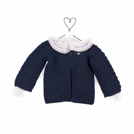 cardigan trenza manga merino marino