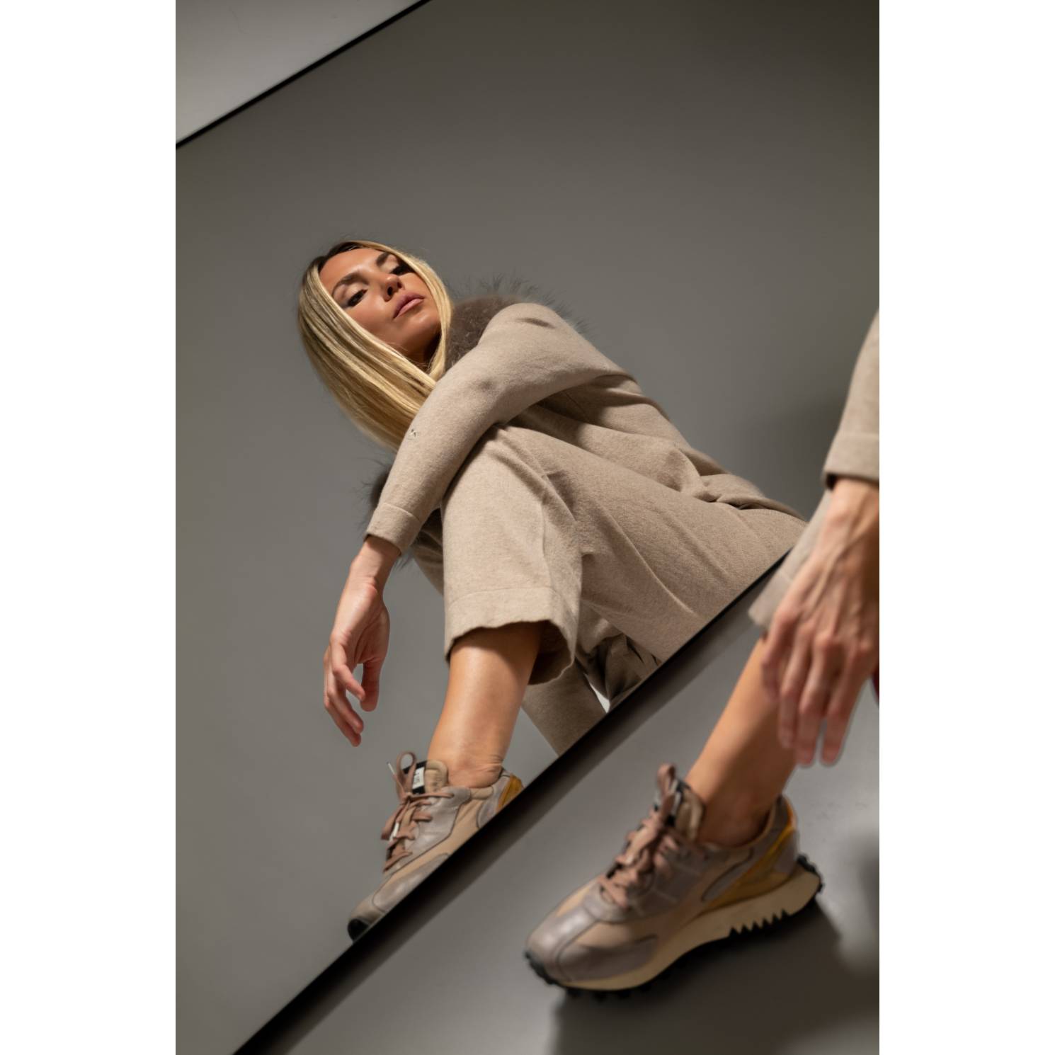jersey capucha cashmere coffee