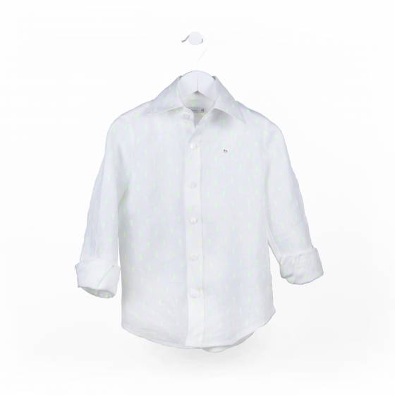camisa sastre lino topo amarillo
