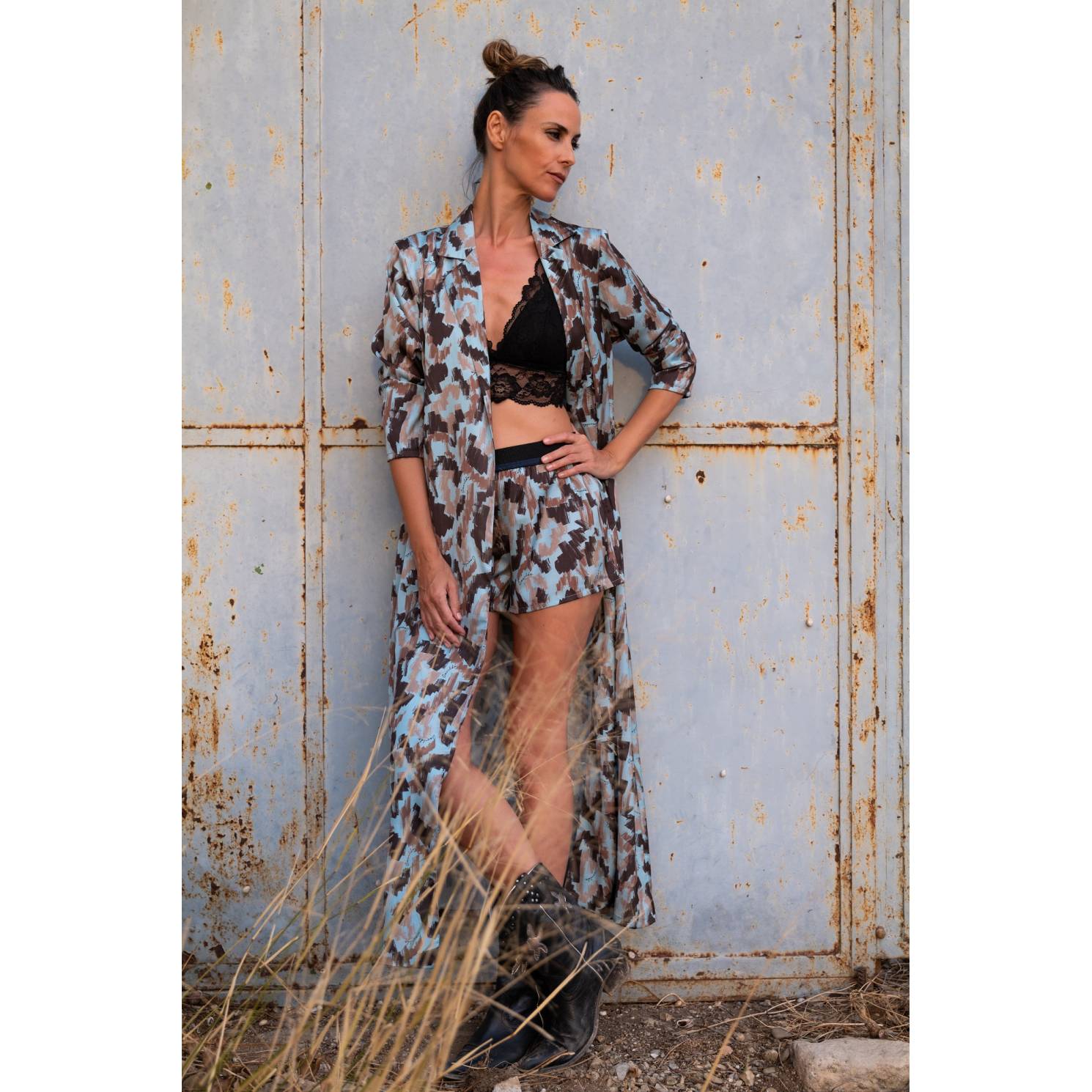 short turquesa bronce