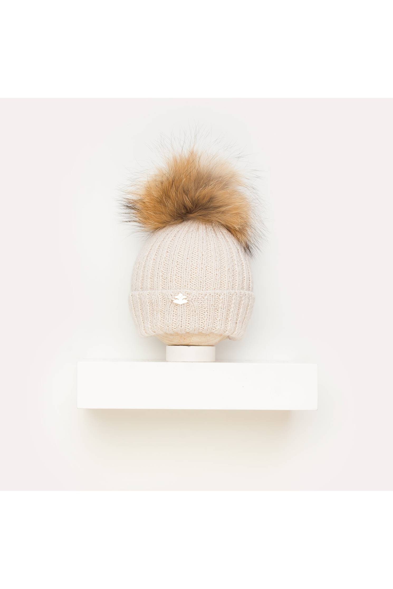 gorro maxipompon merino piedra