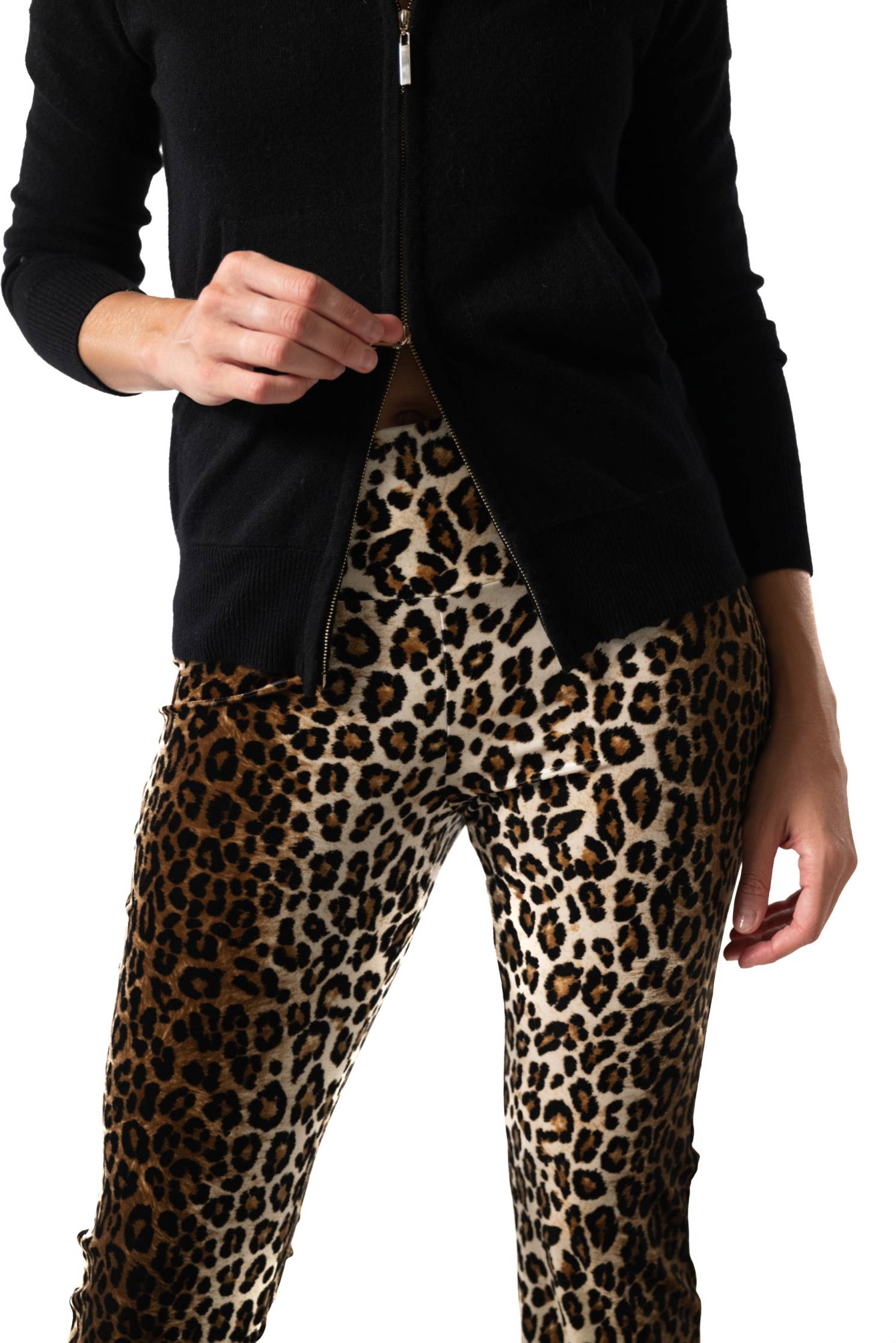 pantalon flare velvet animal print