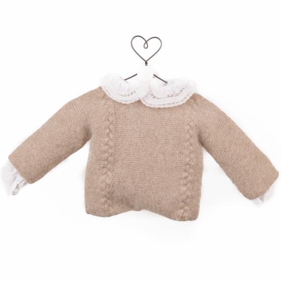 jersey canastilla trenzas cashmere vison