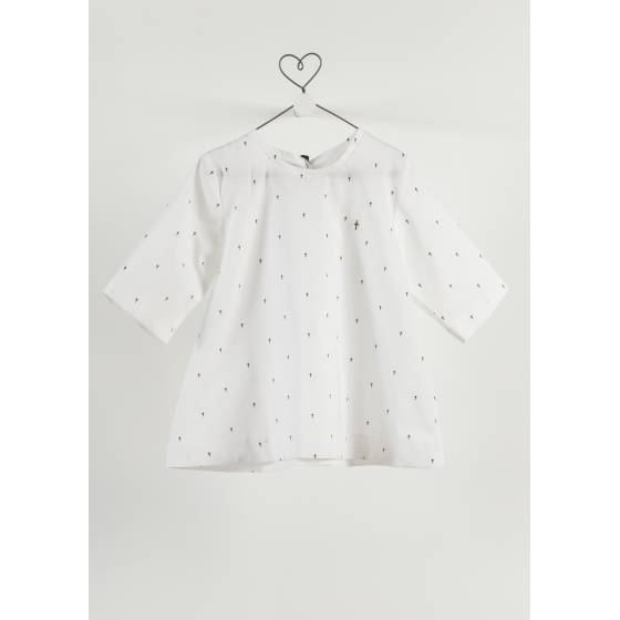 camisa trapecio beig cruces negras