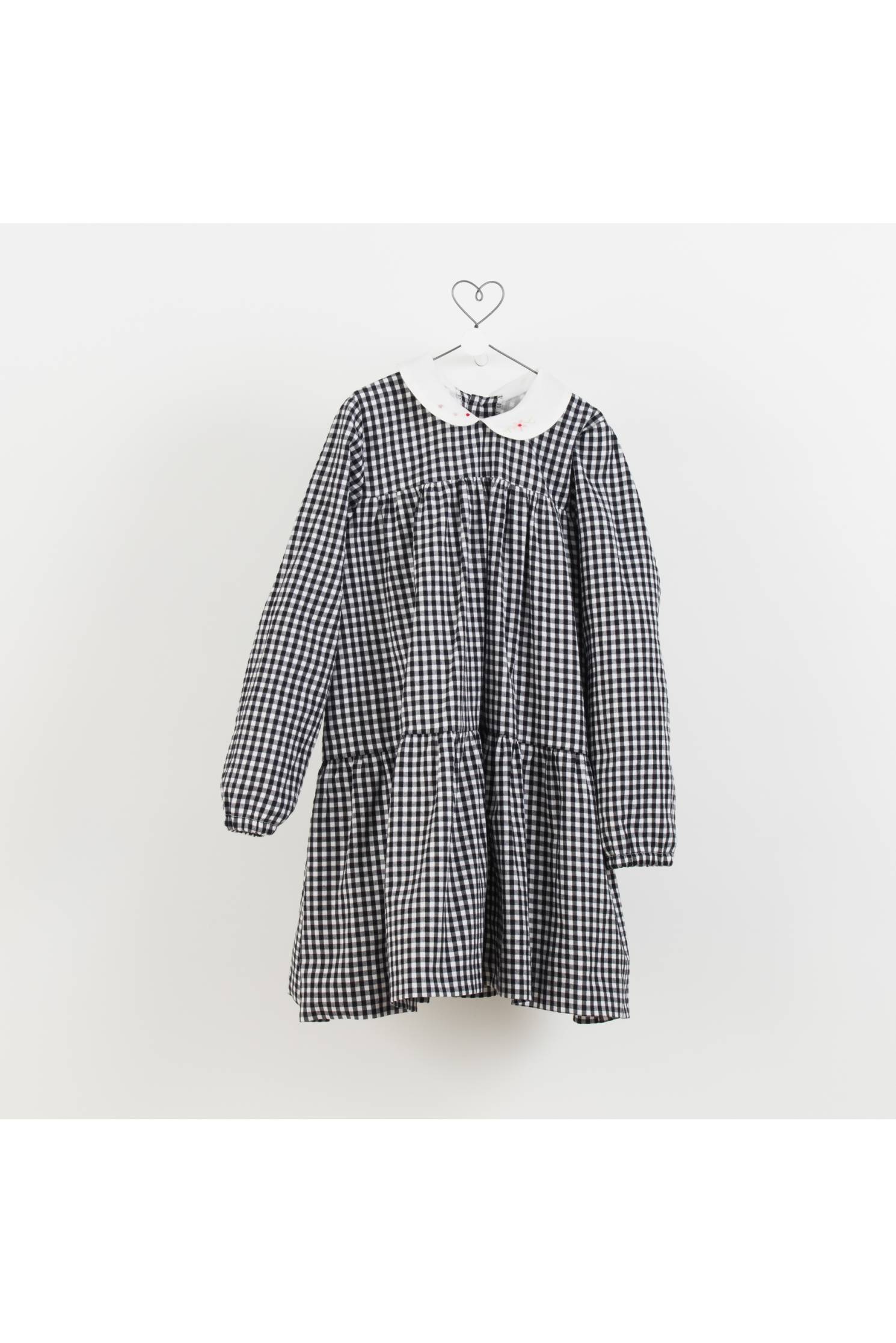 vestido vichy negro blanco
