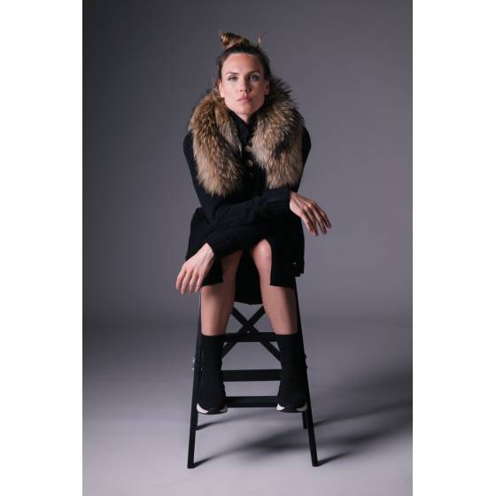 falda punto cashmere negro