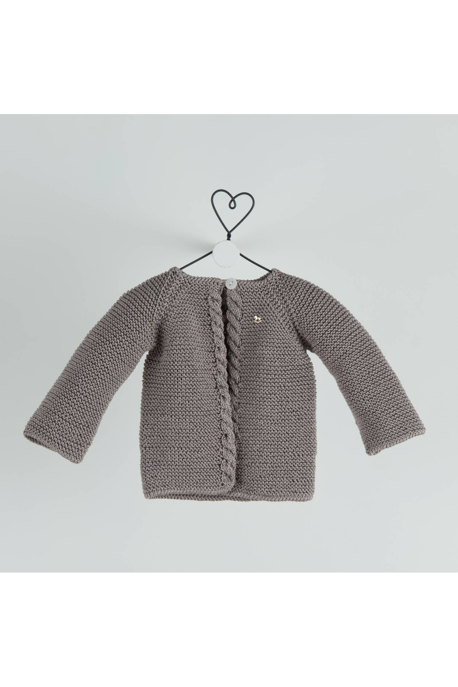 cardigan trenza algodon vison