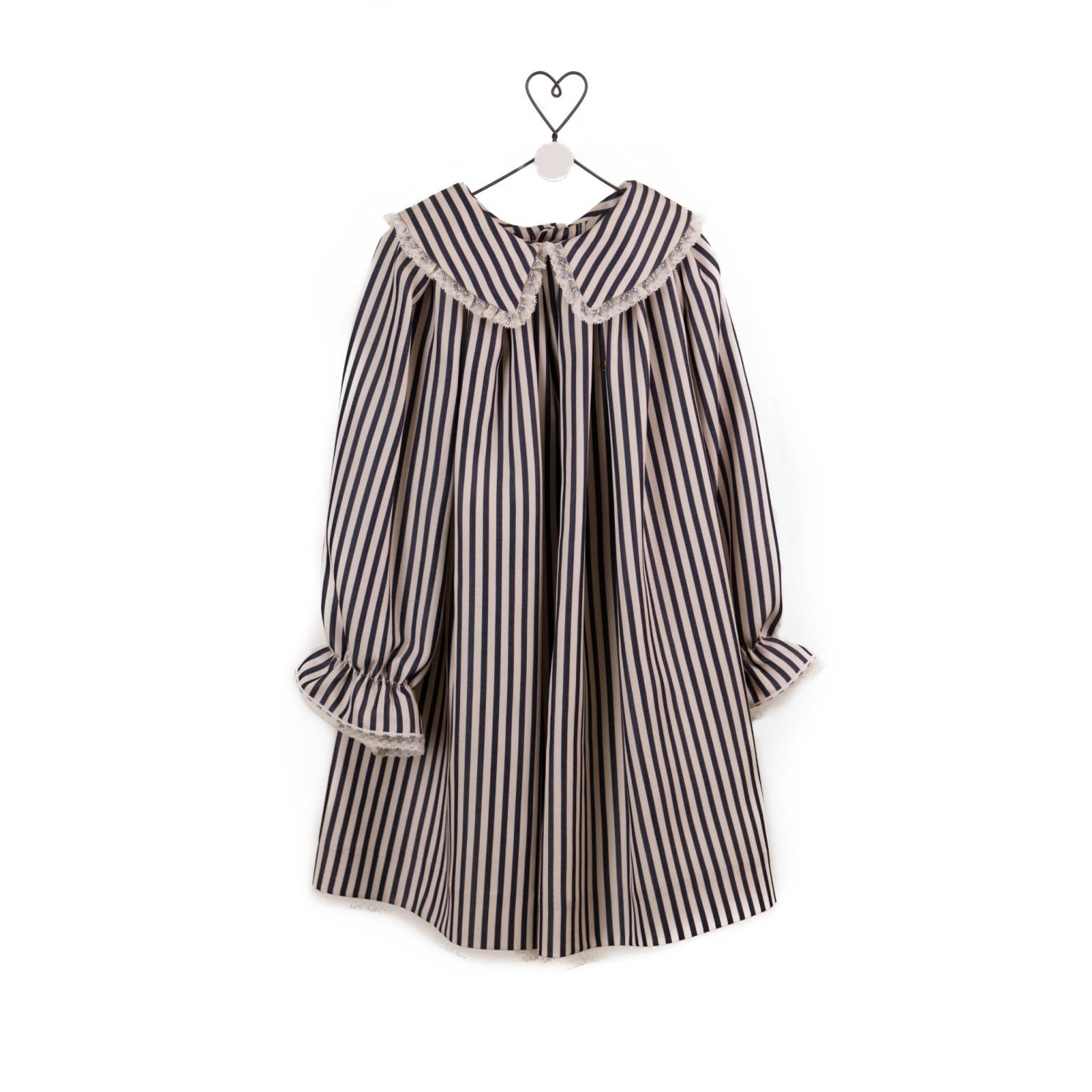vestido mil rayas marino beige
