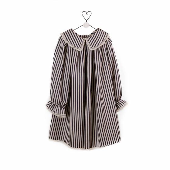 vestido mil rayas marino beige