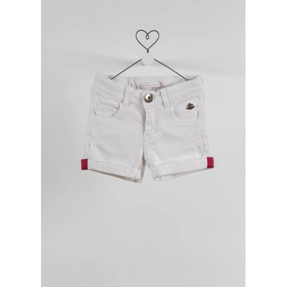 pantalon denim corto blanco