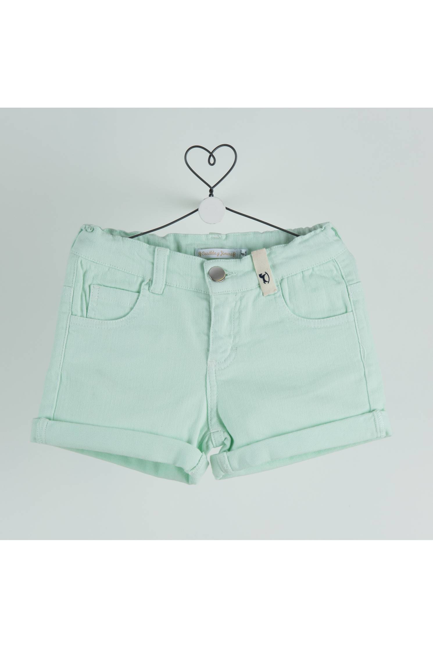 denim corto verde menta