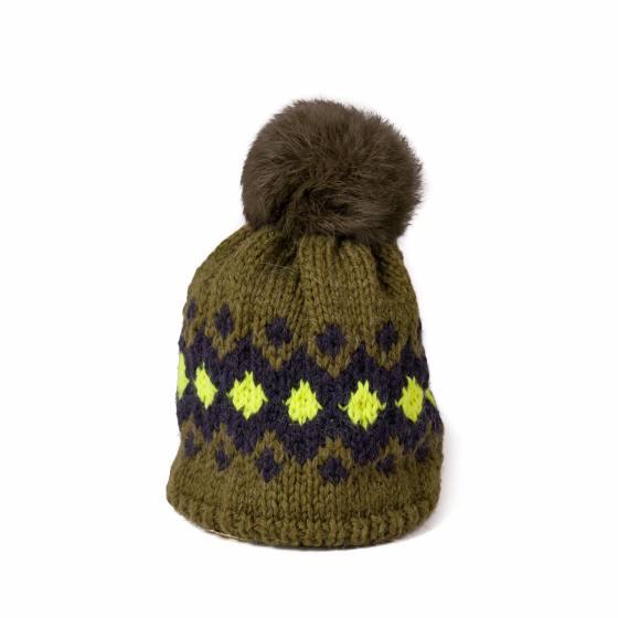 gorro greca verde gris pompon rapado verde nio