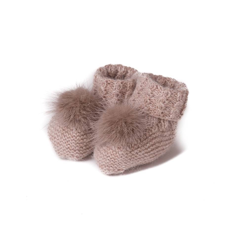 botita calcetin alta canastilla cashmere piedra rosado pompon vi