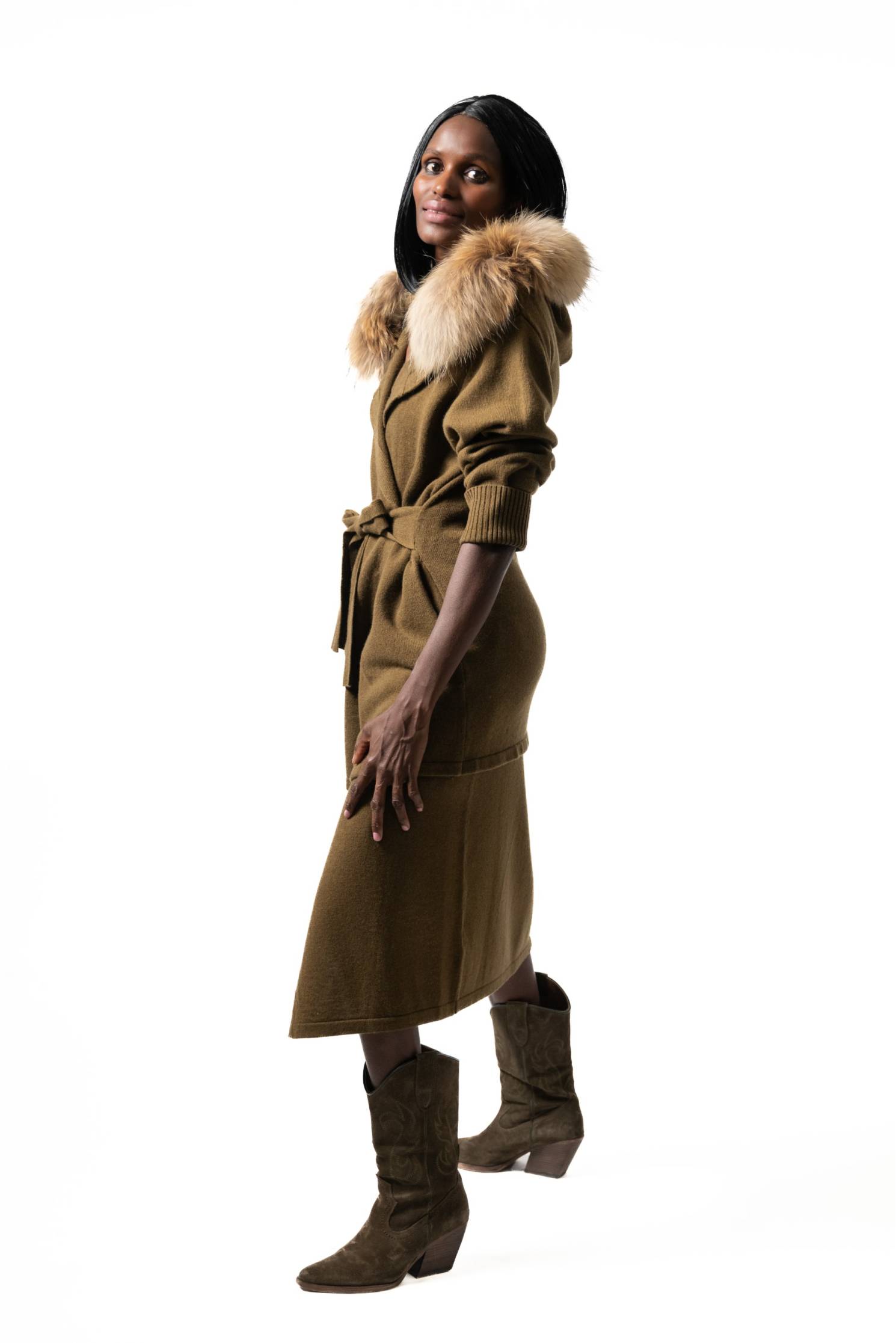 falda pareo cashmere loden green