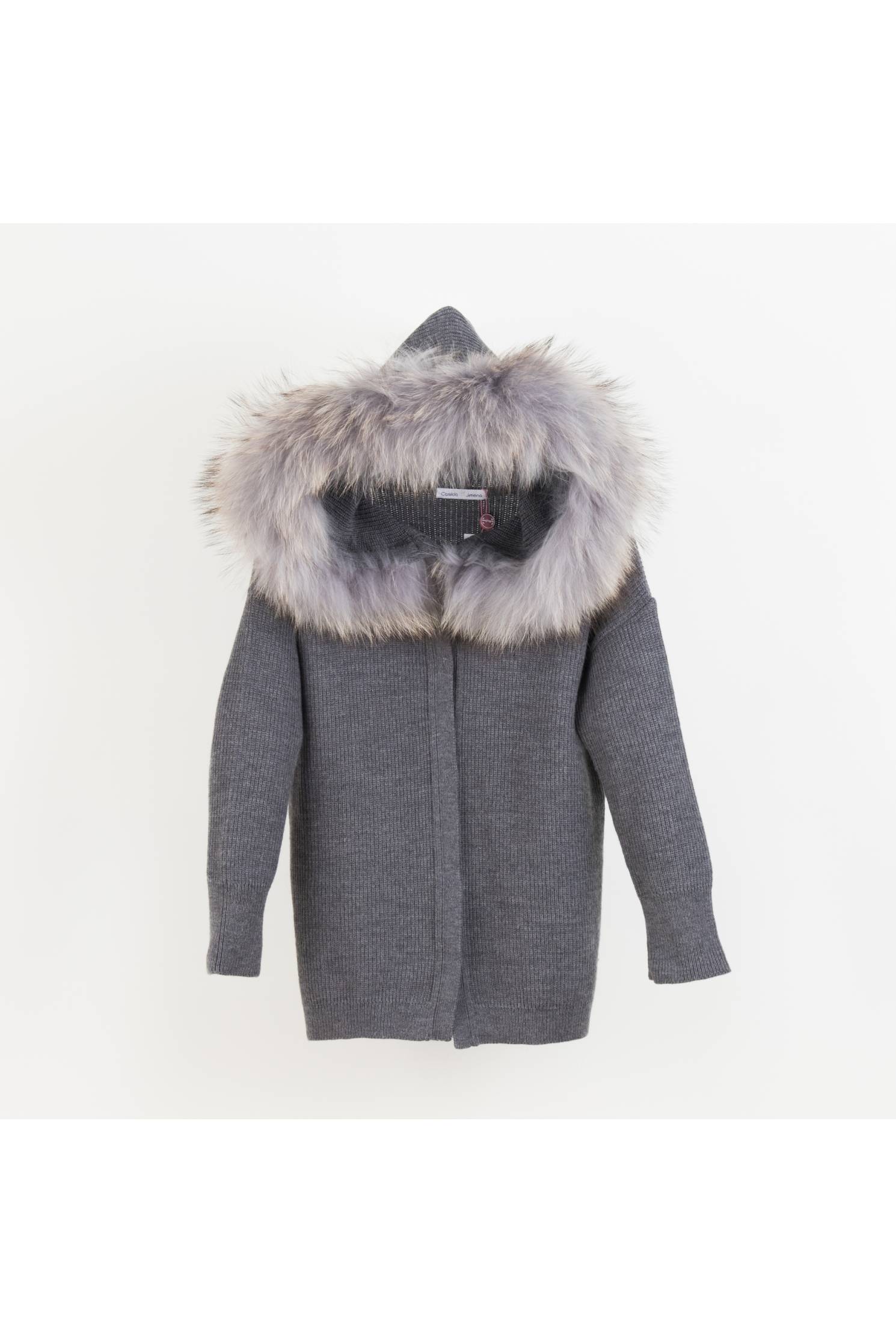 cardigan capucha gris piel gris