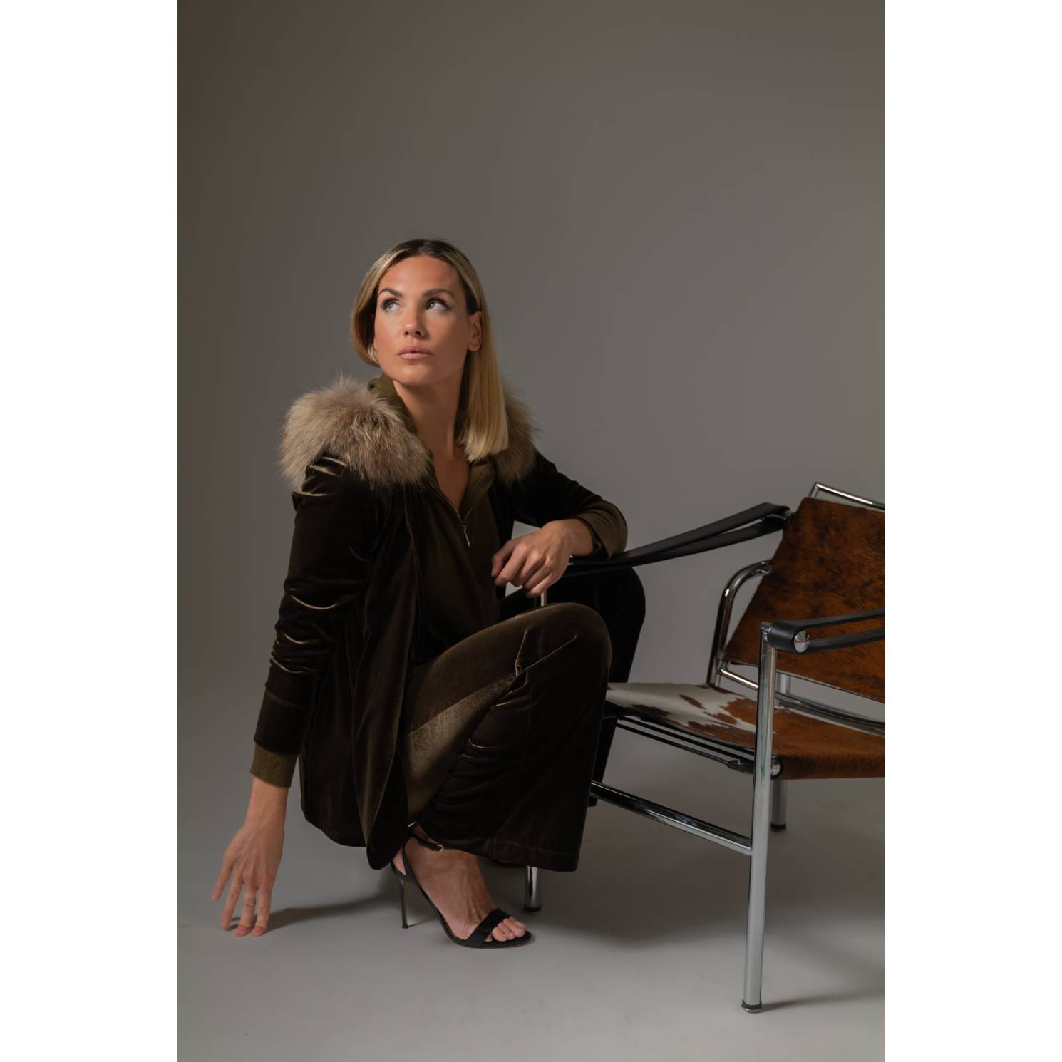 cashmere hoodie loden green