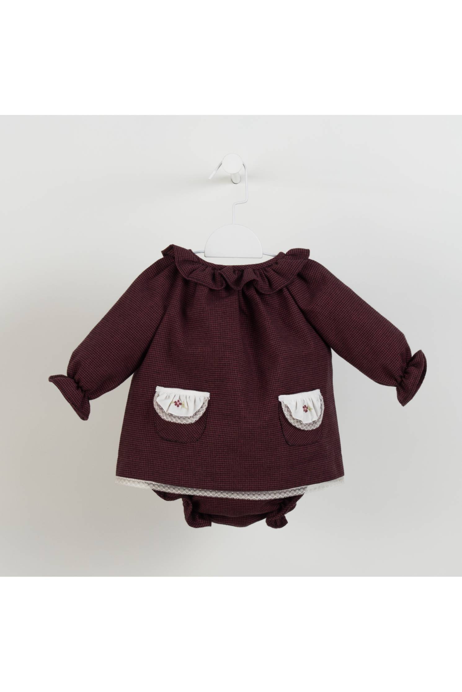 baby burdeos bolsillo lencero