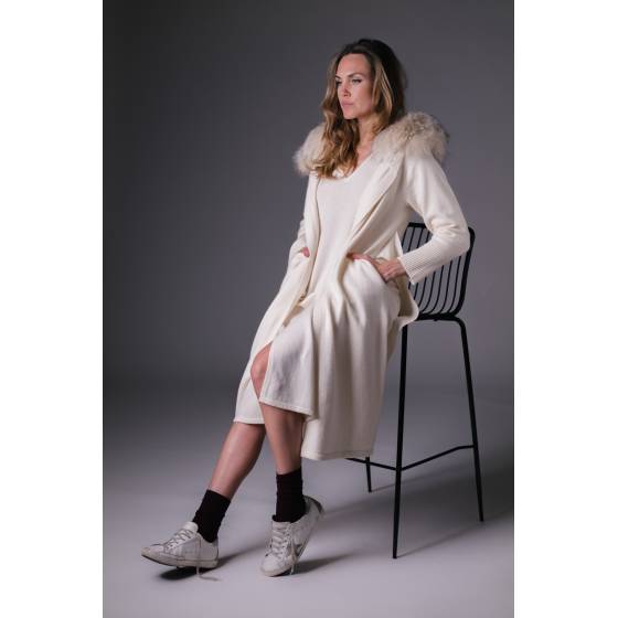 abrigo largo cashmere cinturon hielo