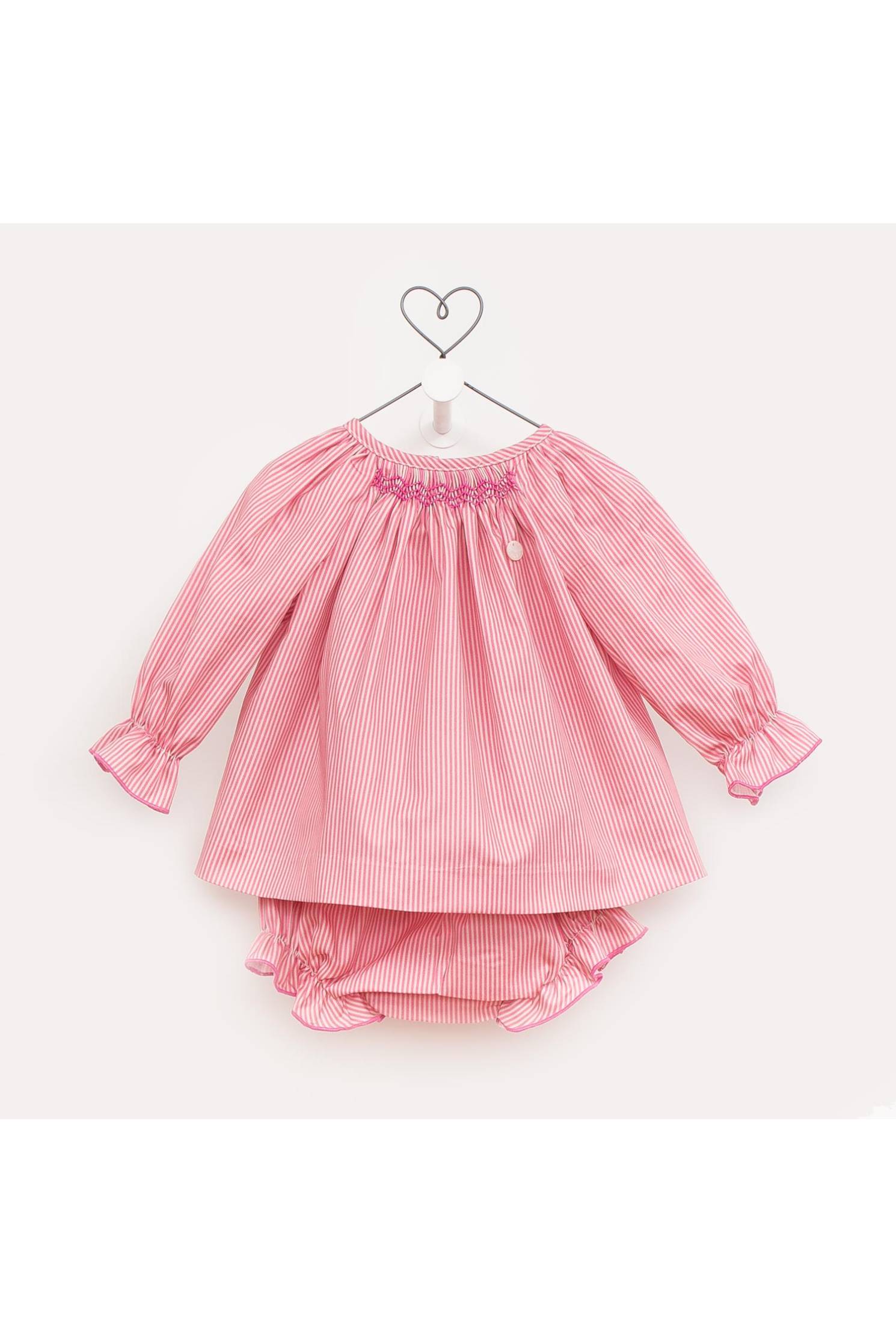 conjunto baby mil rayas fucsia