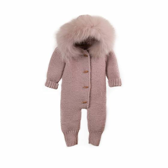 buzo merino plus rosa empolvado pelo natural rosa