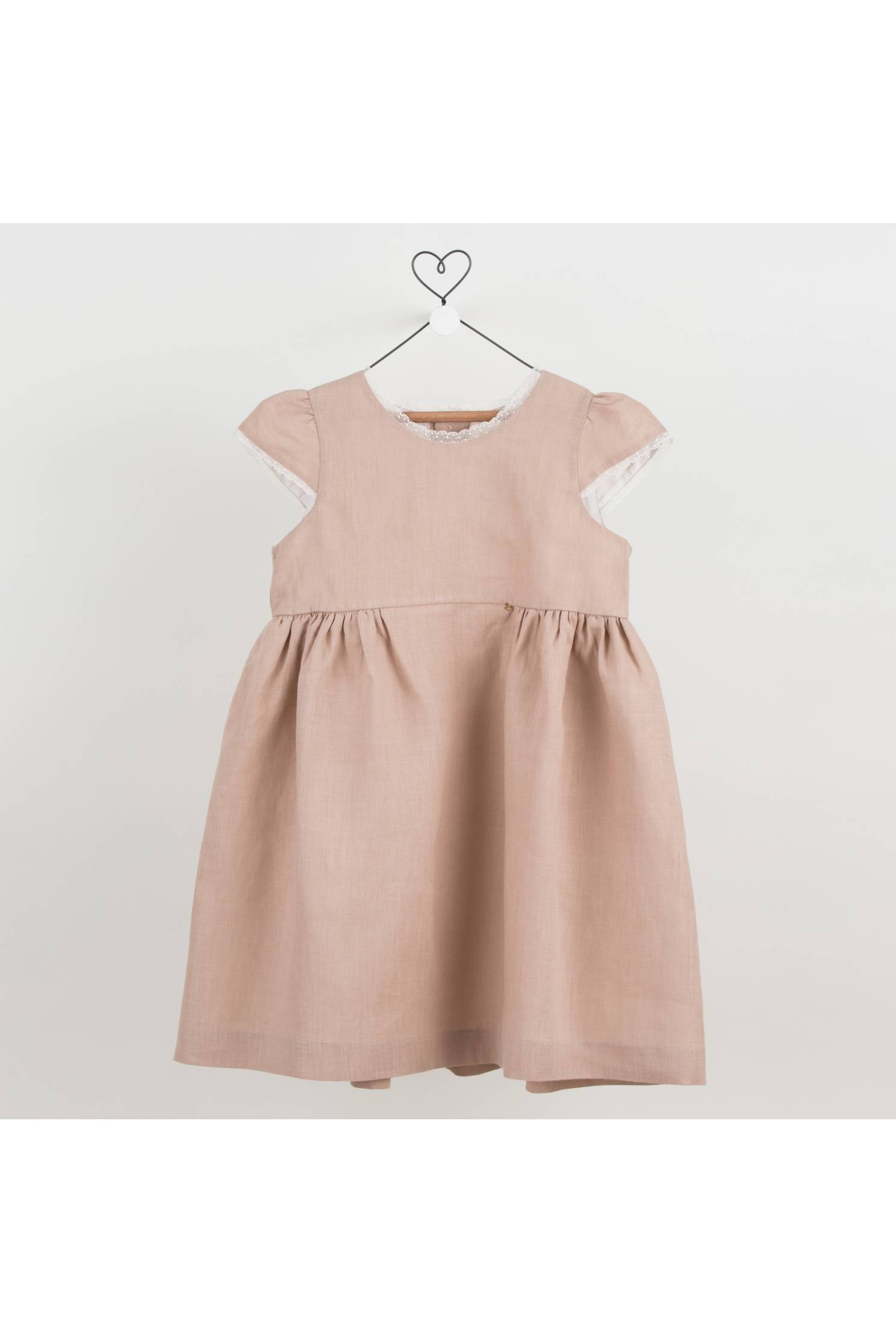 vestido lino natural nude