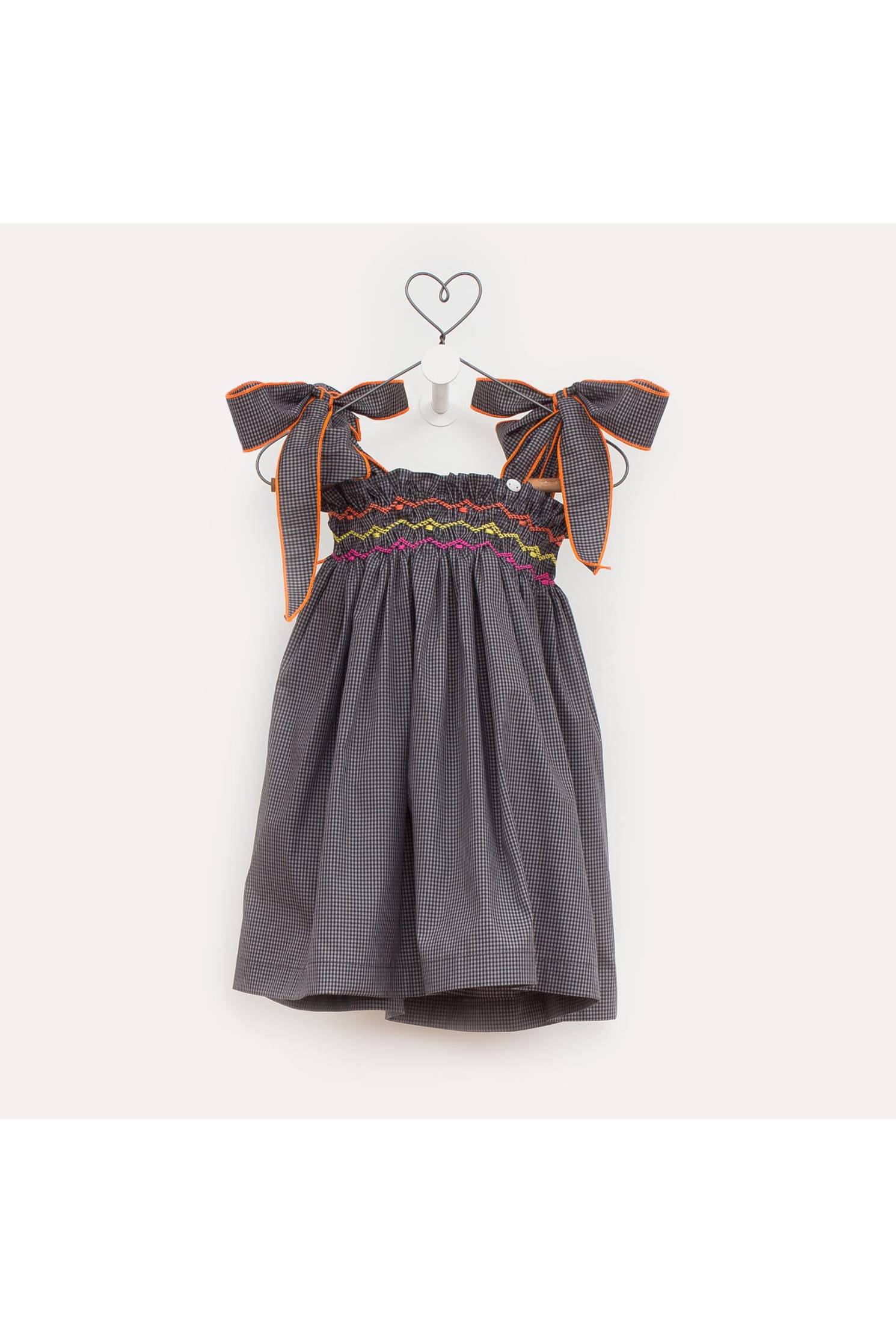 vestido lazadas vichy nidos fluor