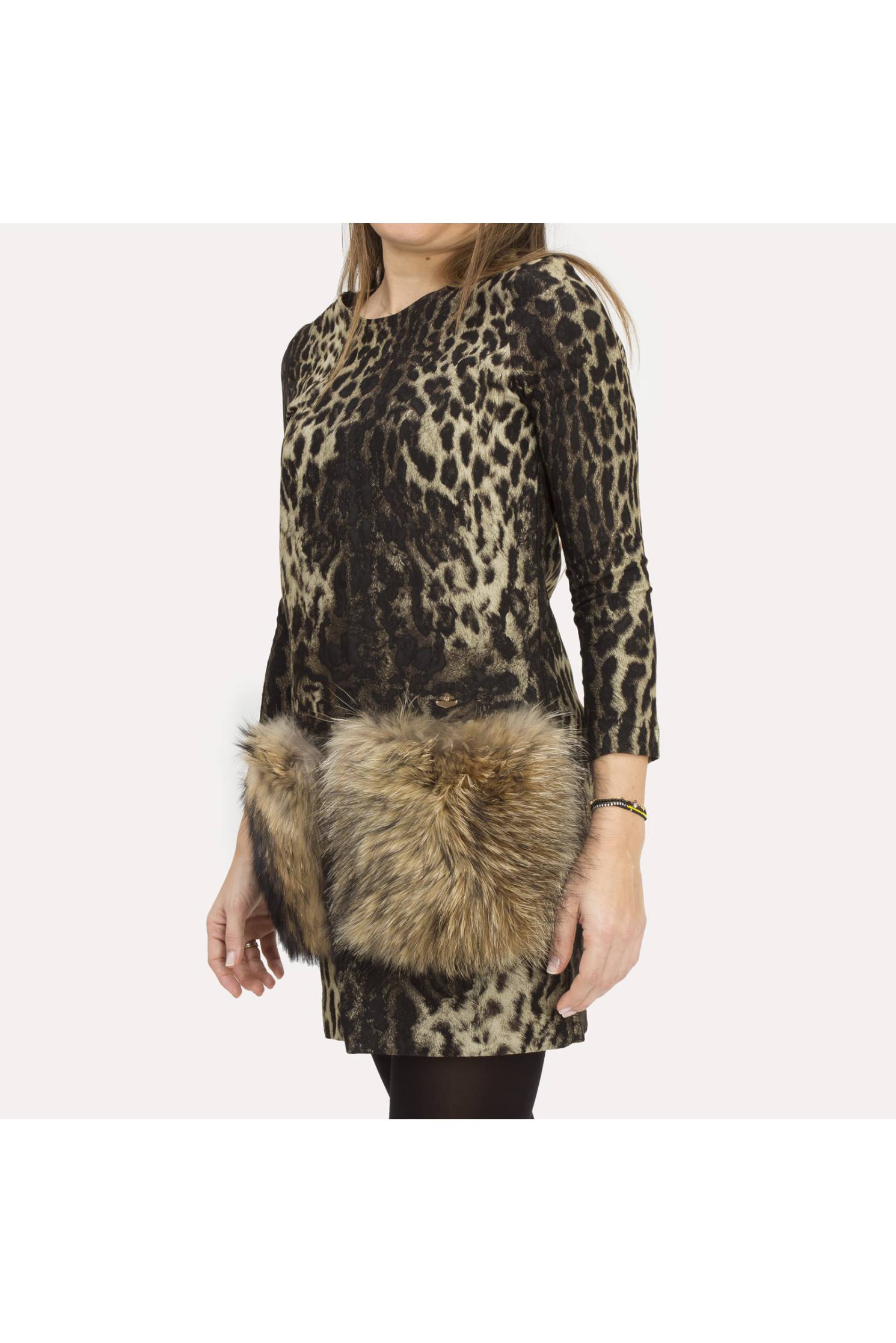 vestido print bolsillos piel natural mama