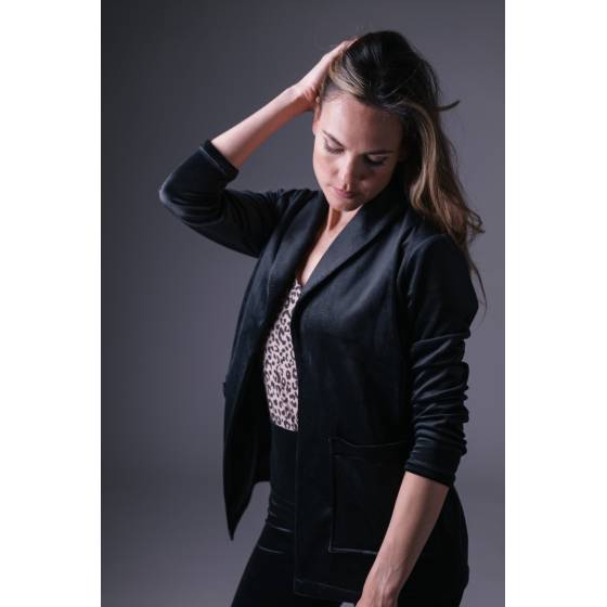 blazer velvet negro